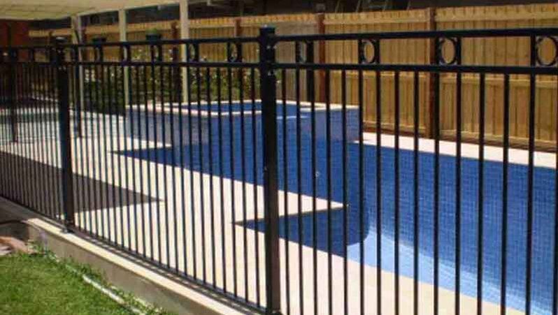 double top rail black aluminium pool fencing