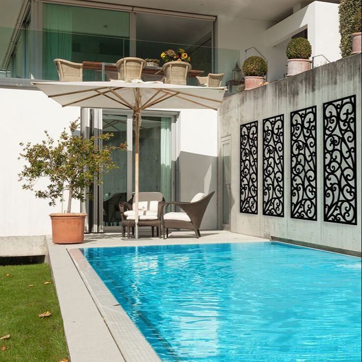 laser cut decorative screens for the pool